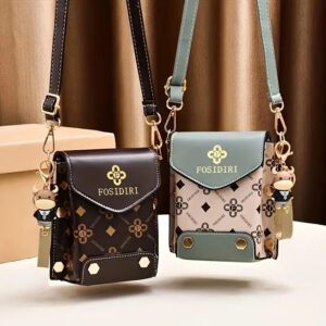 Small Crossbody Phone Bag – Travel-Friendly Cellphone Wallet & Shoulder Bag in Coffee Color