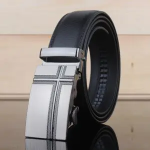Men's belt leather automatic buckle Leopard pure leather belt